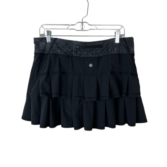 lululemon athletica Dresses & Skirts - Lululemon Pace Setter Skirt Black Burlap Texture